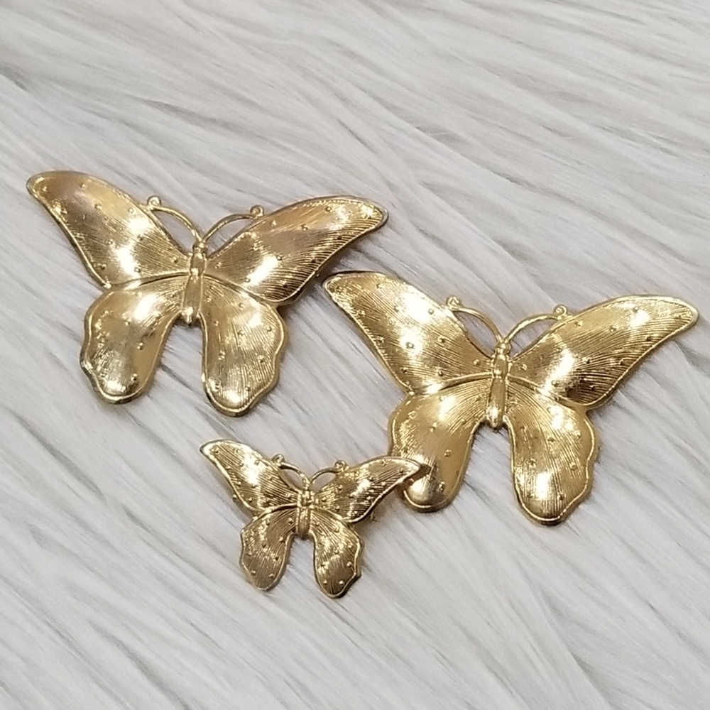 Vintage butterfly set brooch